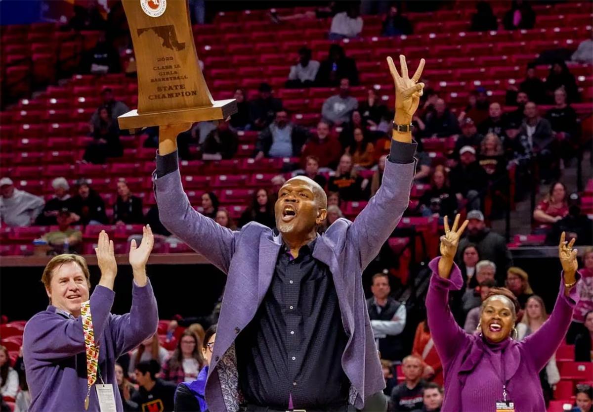 Pikesville girls basketball coach Mike Dukes hopes to celebrate again at the University of Maryland in the Class 1A state finals. The Panthers are seeking a fourth straight championship.
