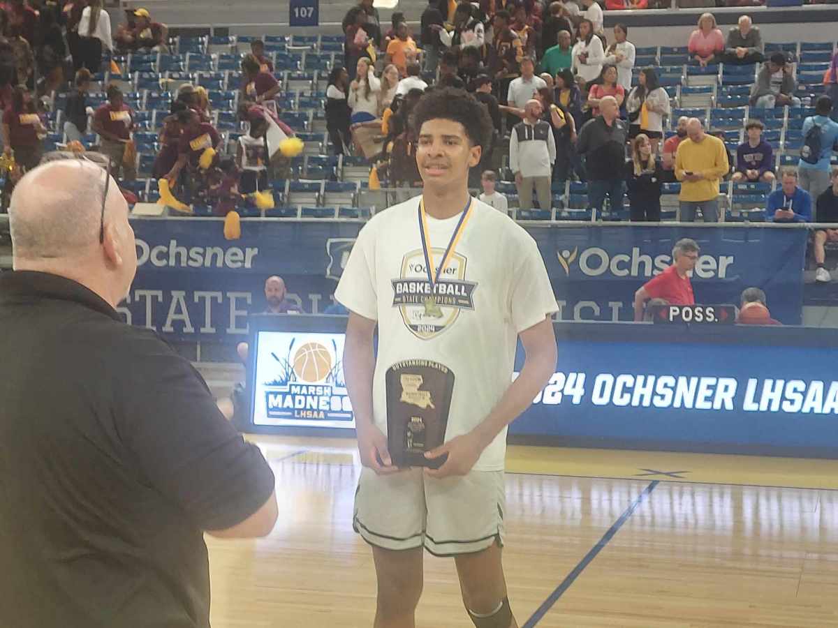 Isidore Newman player Chris Cenac was named the Most Outstanding Player following the Greenies' Division III select title win March 8, 2024.