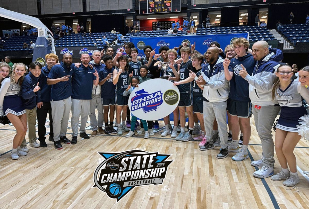 The Mount Vernon Mustangs surged past Paideia with a huge third quarter and captured the 2024 GHSA Class A Division boys basketball state championship, on Saturday in Macon.