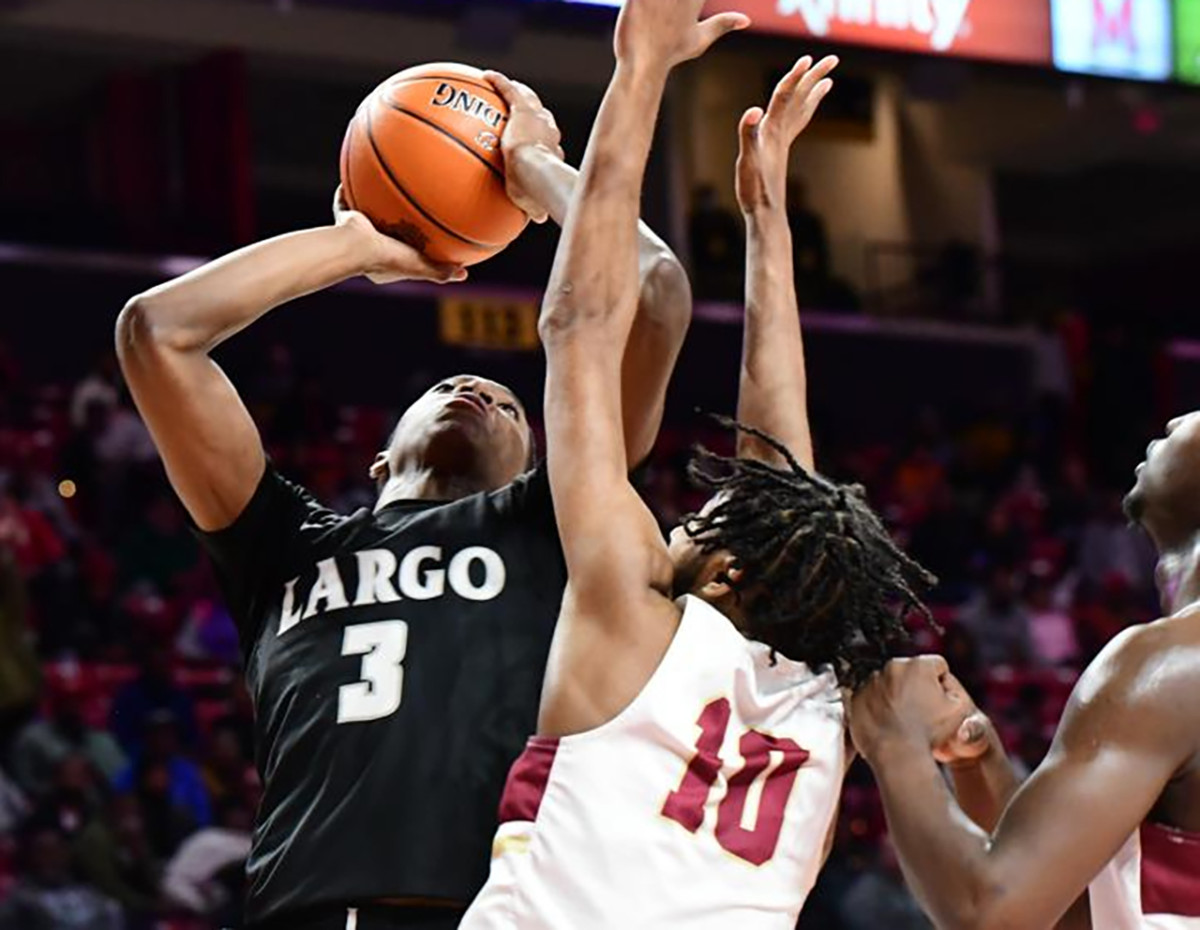 Cam Ward, one of the nation's top juniors, has Largo two wins away from the Maryland Class 2A boys basketball state championship. The Lions take on C. Milton Wright in the semifinals Tuesday. (photo - Ron Bailey/DMV Elite)
