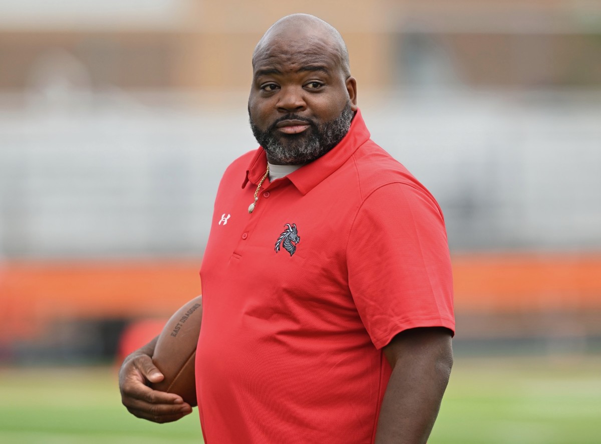 Photo of Akron East football coach Marques Hayes by Jeff Harwell 