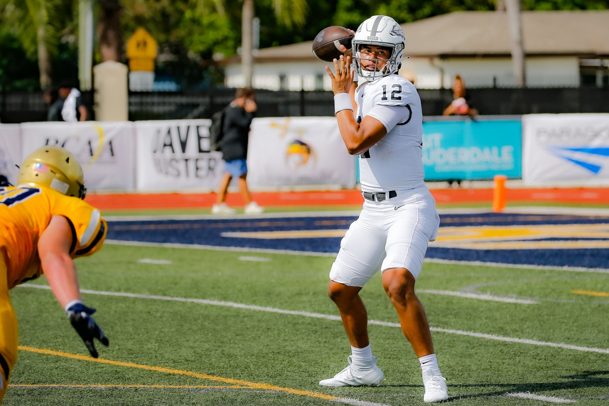 Caleb Sanchez threw five touchdown passes Friday in a 56-27 win over Servite. File photo