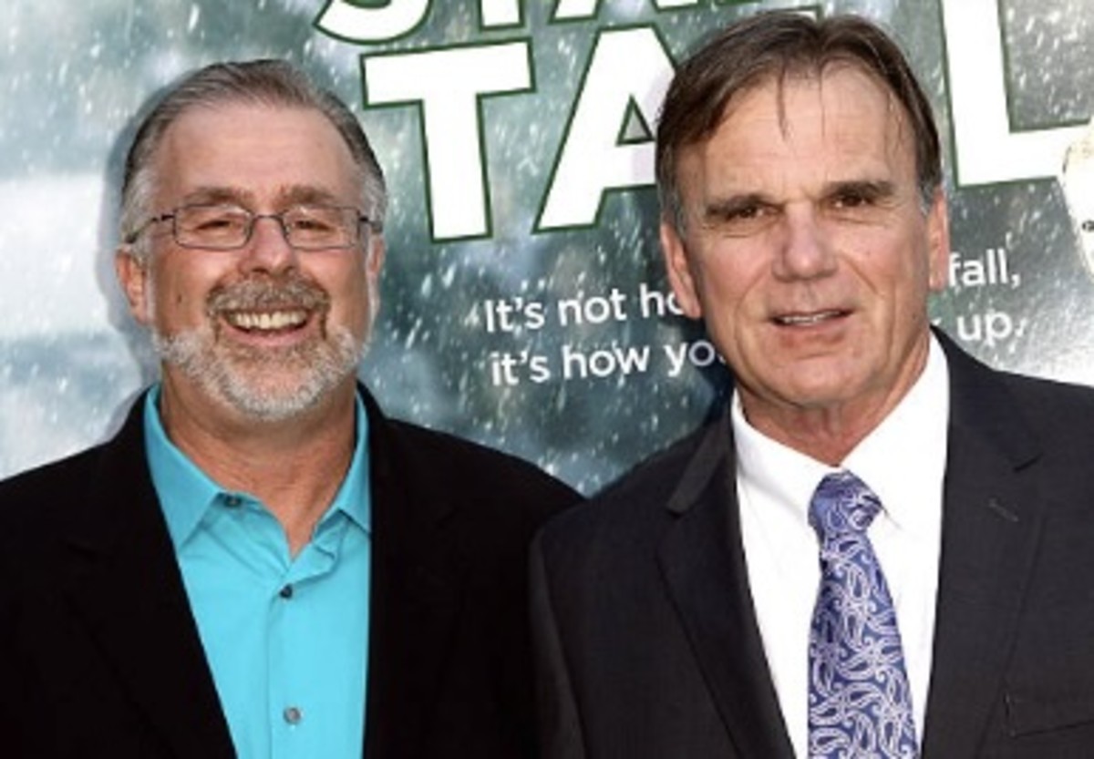 Terry Eidson (left) and Bob Ladouceur during a promotion of the motion picture "When the Game Stands Tall," based off Neil Hayes' book on the De La Salle program. Photo: Getty images.