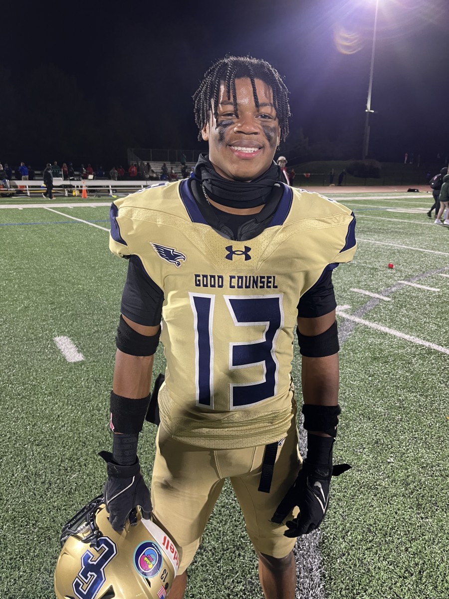 Senior defensive back Colin Douglas had two of Good Counsel’s three interceptions in Friday’s win over DeMatha.
