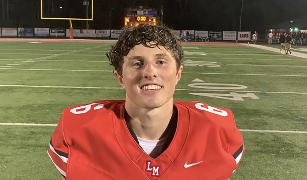 Lake Mary's Carson Hinshaw, who had three touchdown catches in Lake Mary's 36-6 win over Evans on 10/14/2023.
