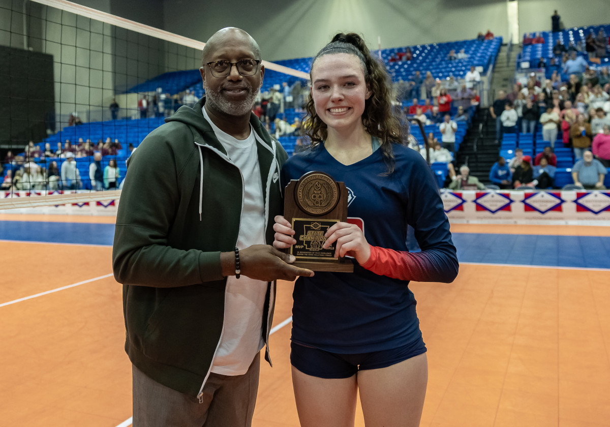 Baptist Prep's Abby Renshaw was named the MVP of the Class 3A state volleyball championship match Oct. 28, 2023.