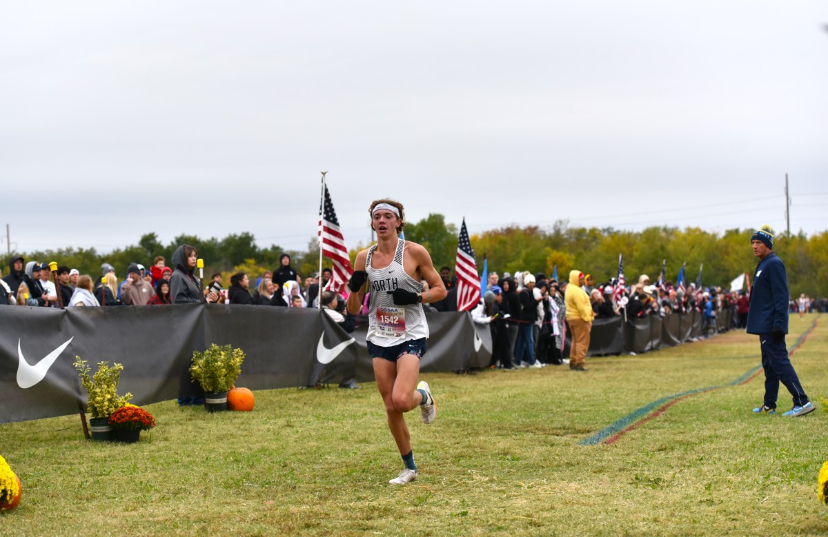Edmond North senior Zac Rutherford competes during the Class 6A boys cross country state meet Oct. 28, 2023.