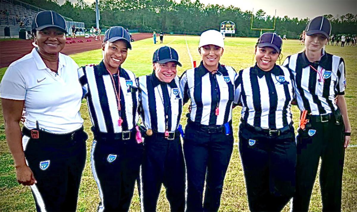The first all-female officiating crew worked the St. Francis-Father Judge football game on 10/27/2023. This was the first all-female crew in FHSAA history.