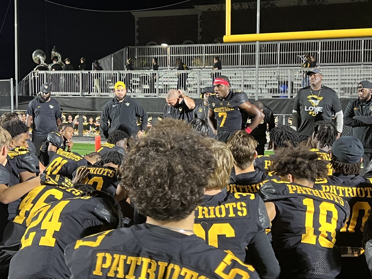 In addition to the team's coaches, Byron Louis (7) addressed his teammates following Friday's playoff win over Cardinal Gibbons. The junior 4-Star back is showing he is ready to be a team leader both on and off the field.