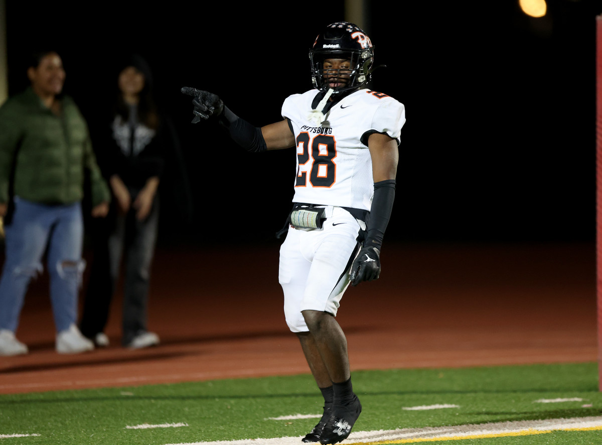 Jamar Searcy, Pittsburg's do-everything junior, after one of his three touchdowns