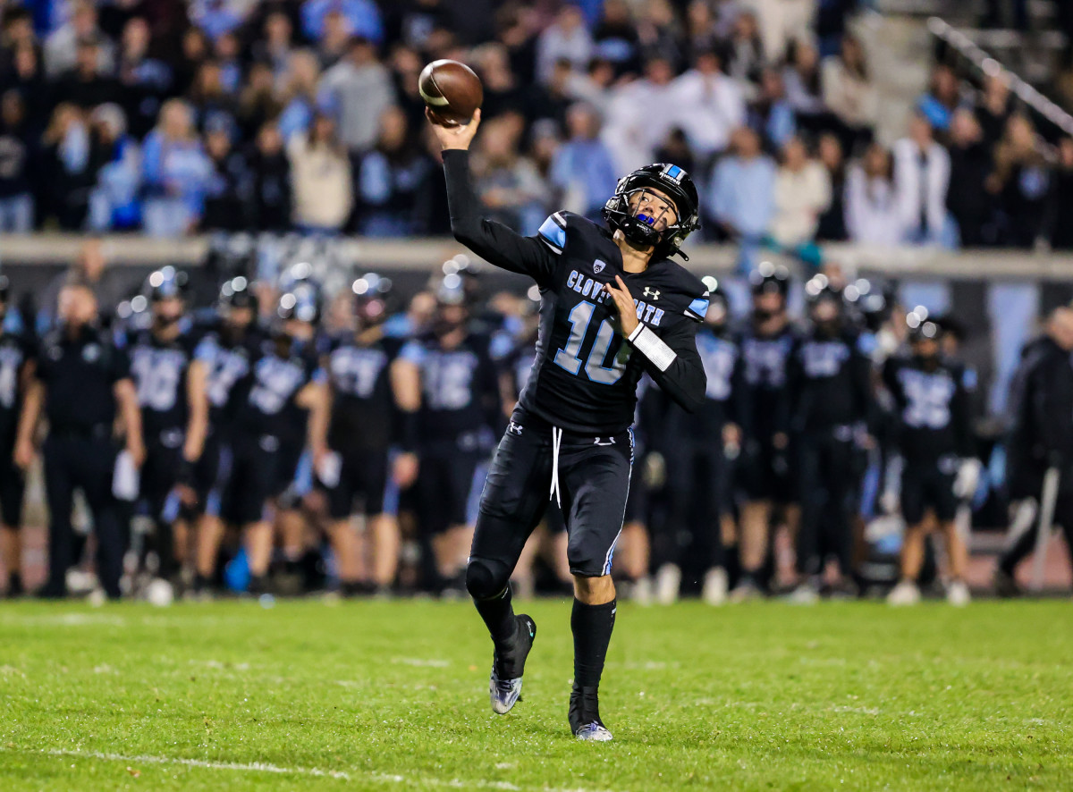 Clovis North quarterback Mario Cosma didn't have to throw much in Friday's 24-14 win over Central at Veteran's Memorial Stadium. 