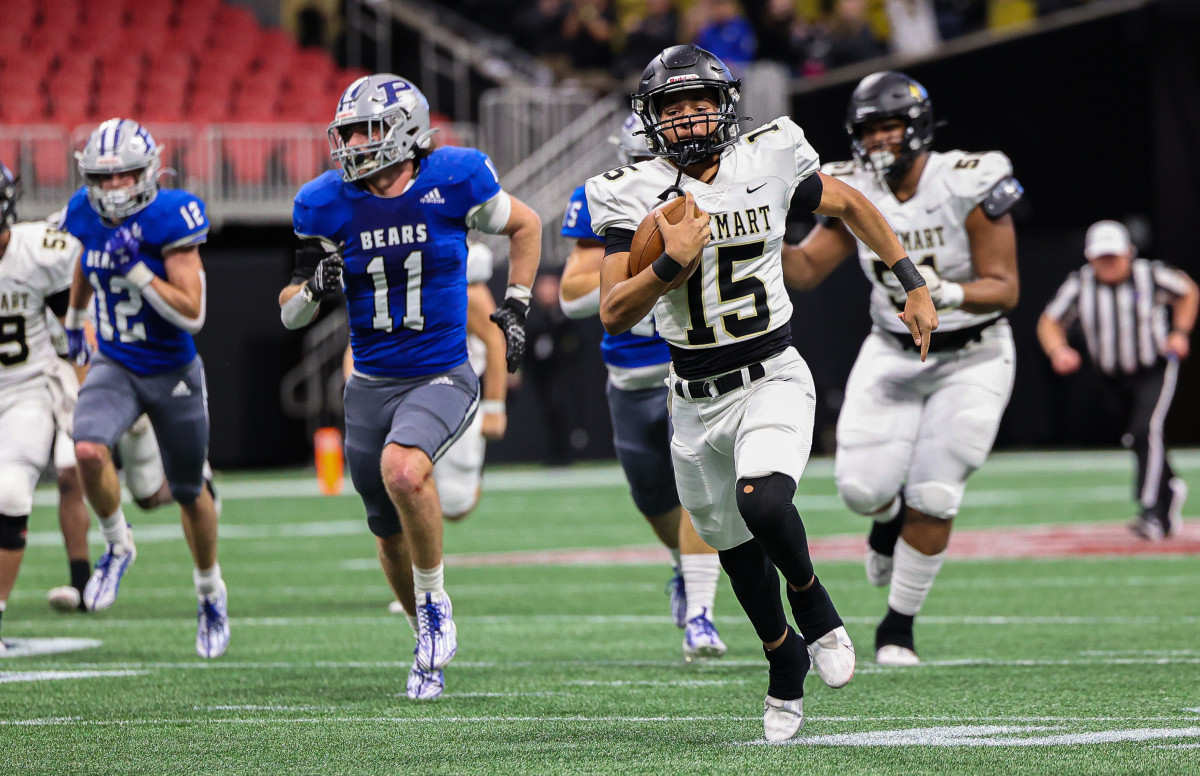 Rockmart quarterback Calliyon Thompson nearly willed his team to a state title with two touchdown runs and two touchdown passes.