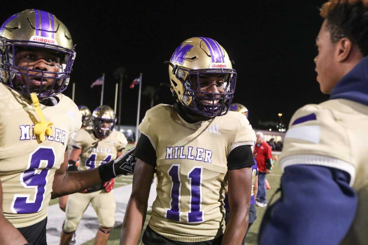Miller faces Victoria West during the Region IV-5A Division I semifinals on Friday, Nov. 24, 2023, at Buccaneer Stadium in Corpus Christi, Texas.